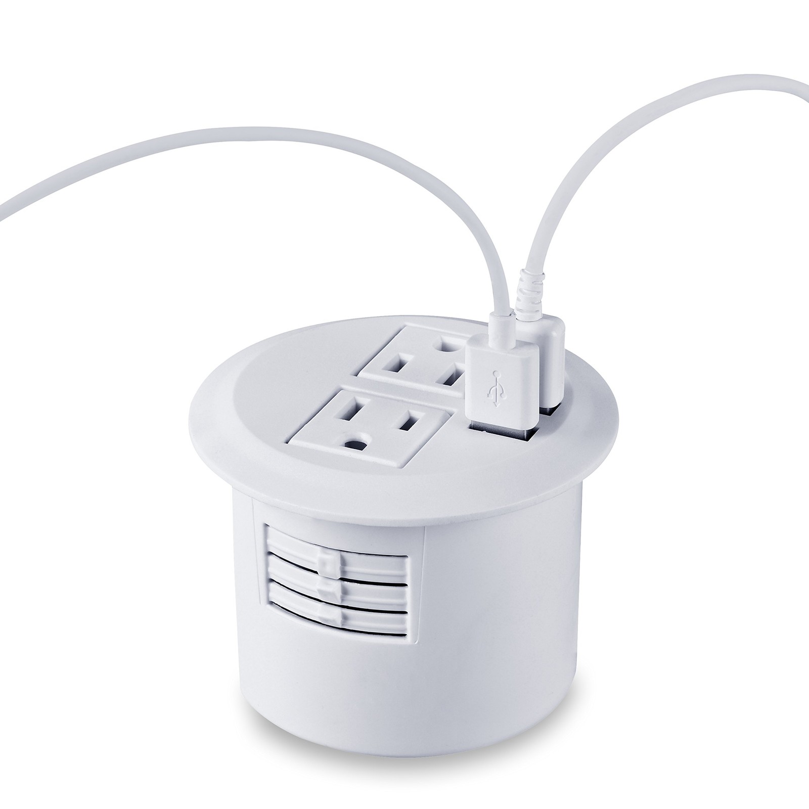 Desktop Power Grommet Power Outlet Socket Desk Data Center 2 Outlet with 2 US...