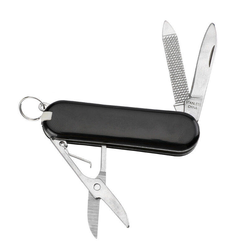 Multi-Function Army Knife - Black Mini Multi-Tool, Pocket Knife with Scissors