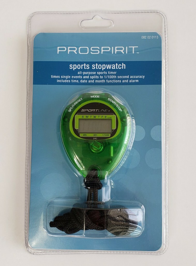 Pro-Spirit Sportline Digital Stopwatch All Purpose Sports Timer Sling New Sealed