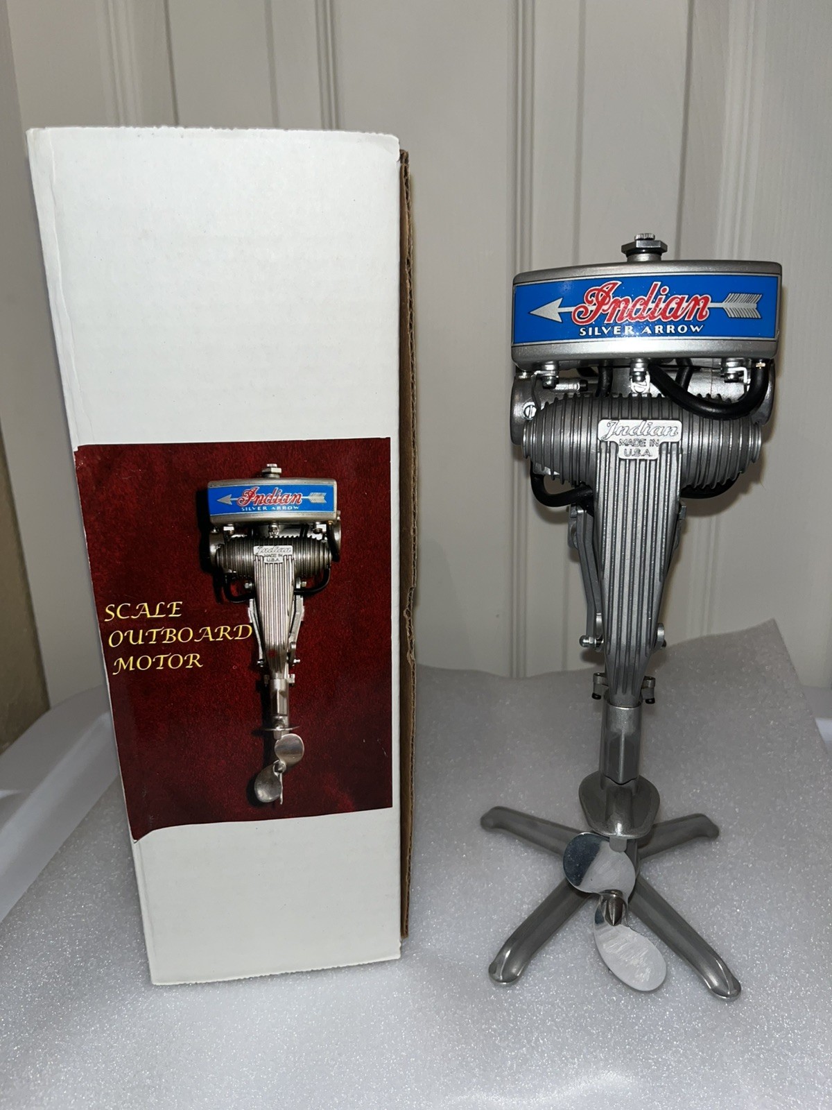 VERY RARE Indian Silver Arrow model outboard engine by Ted Maciag & Profi M.E.