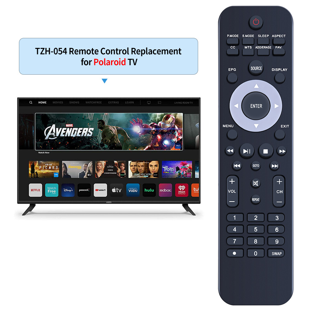 TZH-054 Remote Control For Polaroid TV 19GSR3000 22GSD3000F 24GSR3000 32GSR3000