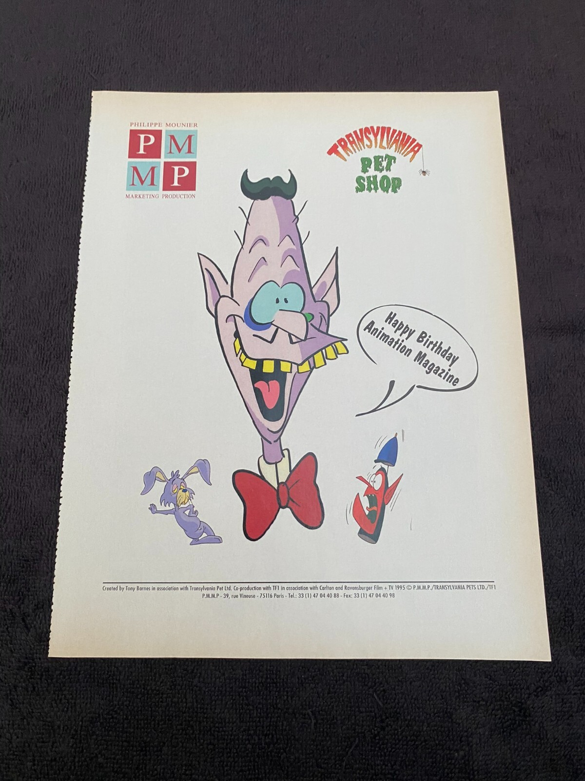 TRANSYLVANIA PET SHOP 1995 animation ad with Horrifido or Fido, Dr. Zitbag