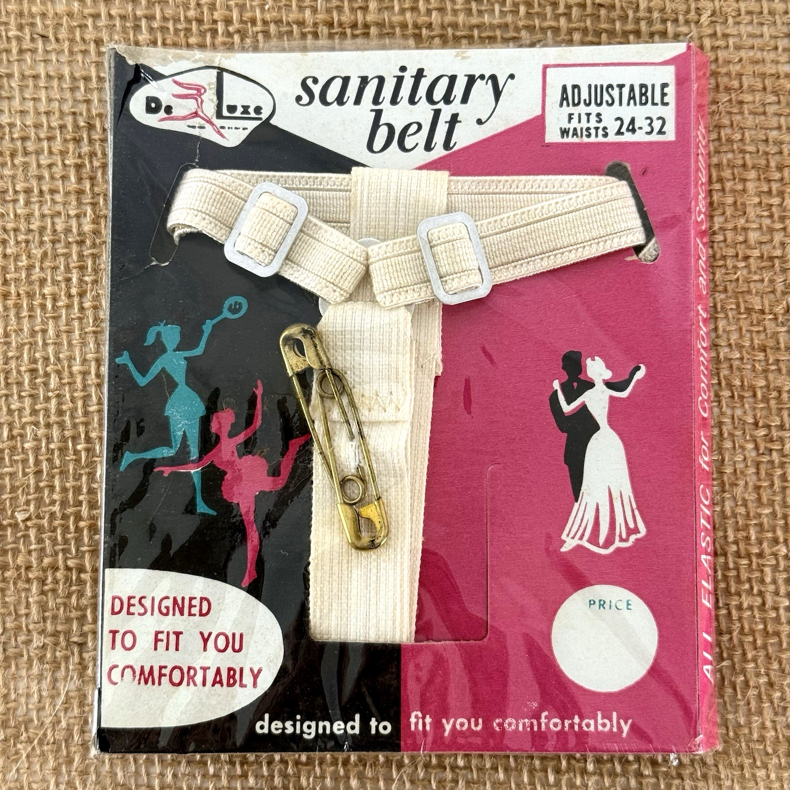 New Vintage DeLuxe Sanitary Napkin Pad Belt, Unopen Package Feminine Hygiene NOS