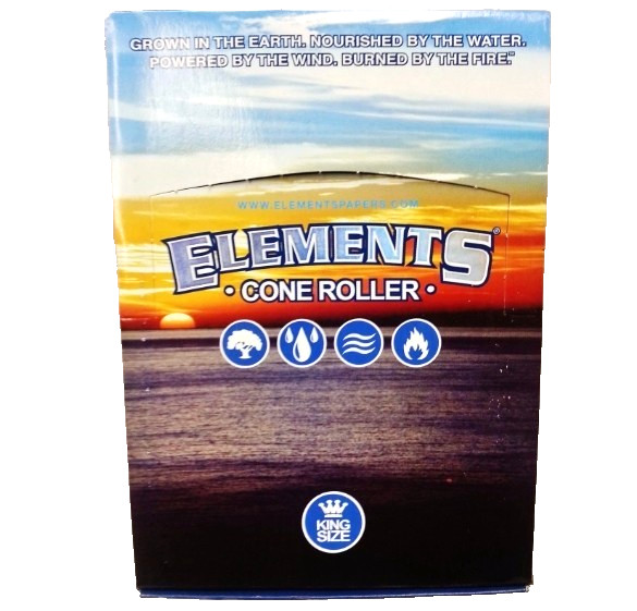 One Full Box of 12 Elements King Size CONE Roller Rollers with Free Shipping