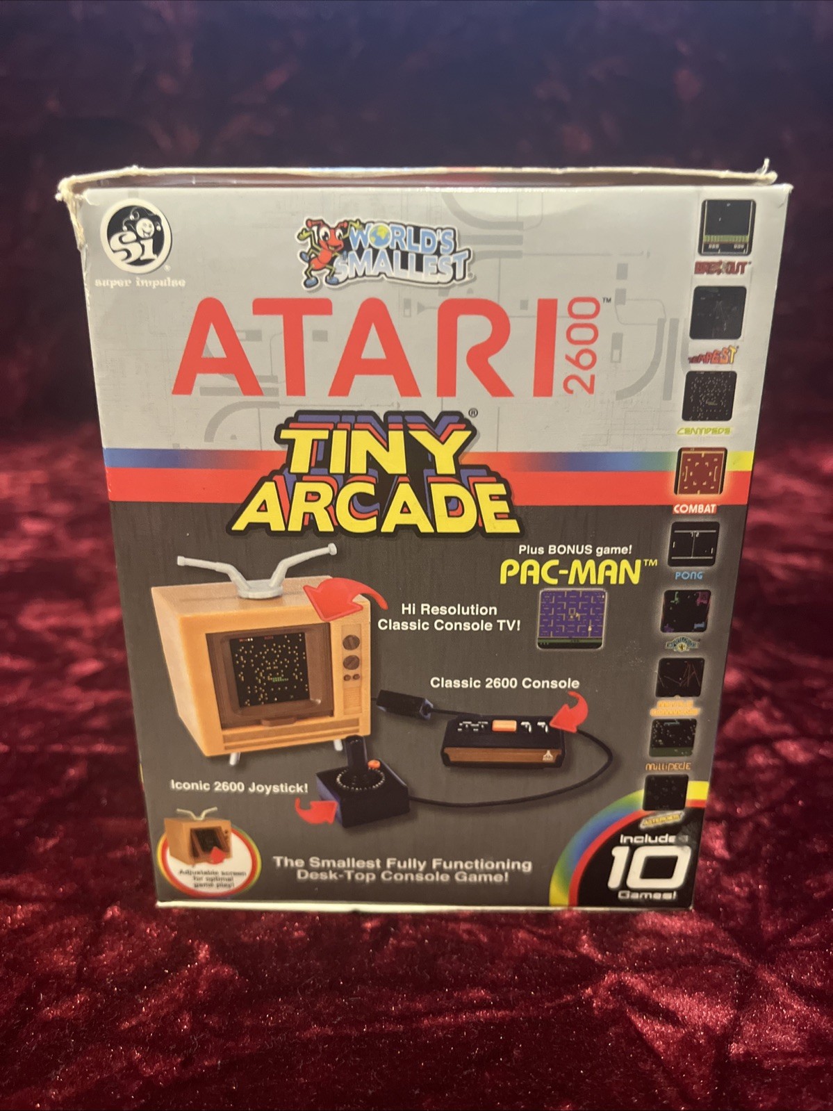 Atari 2600 Tiny Arcade Desktop Console 9 Original Games Including Pac-Man