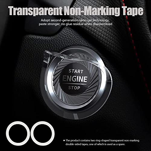 Rotary Push Start Button Cover, Car Accessories Engine Start A-Classic-Blue