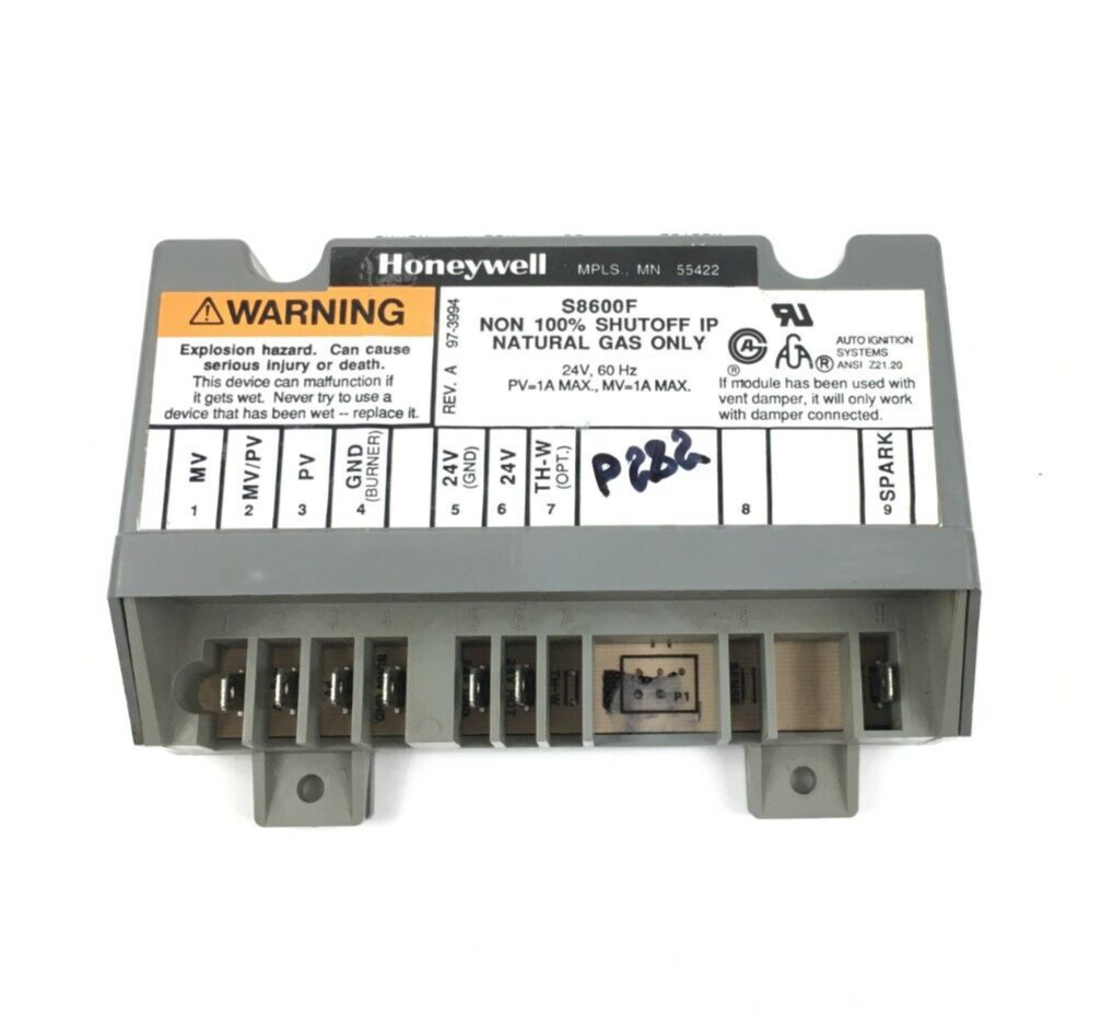 Honeywell S8600F1000 Ignition Control Module NON 100% SHUTOFF IP Nat Gas #P282A