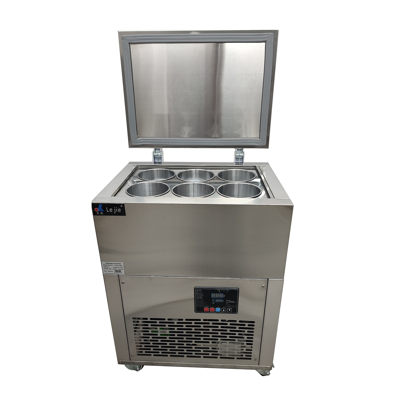 Auto 110V 6 Buckets Snow Ice Machine Cylindrical Ice Block Making Machine