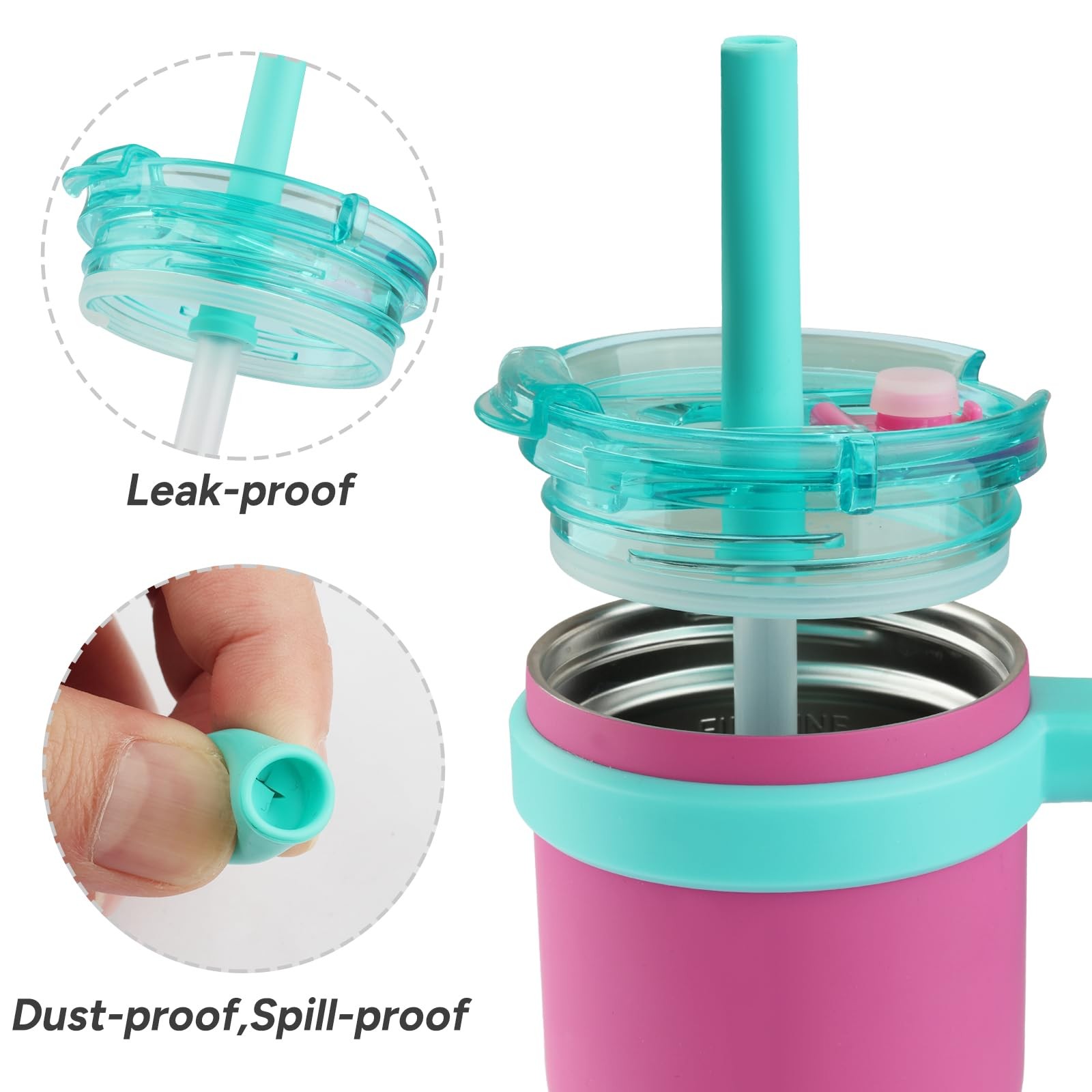Bubrike Replacement Straws Set Compatible With Reduce Kids 14oz, Multicolor