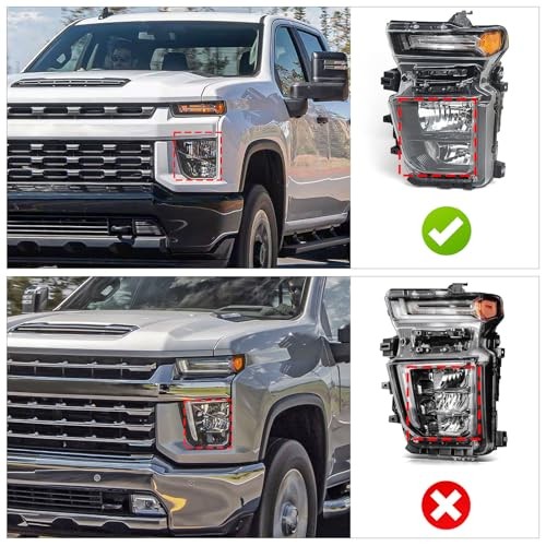 Halogen Headlight Assembly Pair Compatible with Chevy Left Driver Side