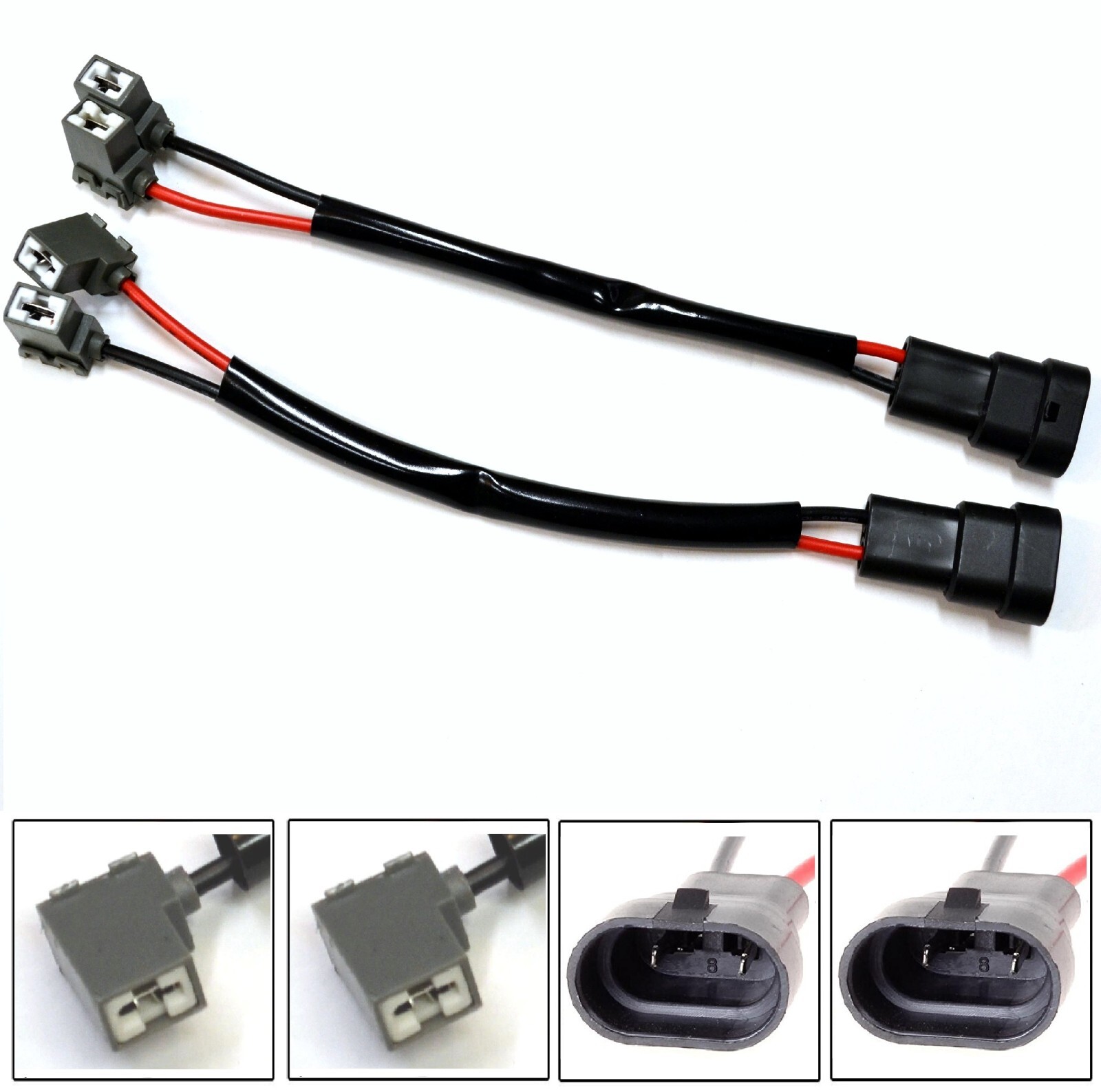 Conversion Wire 9140 to H7 Two Harness Fog Light Connector Plug Bulb Adapter Fit