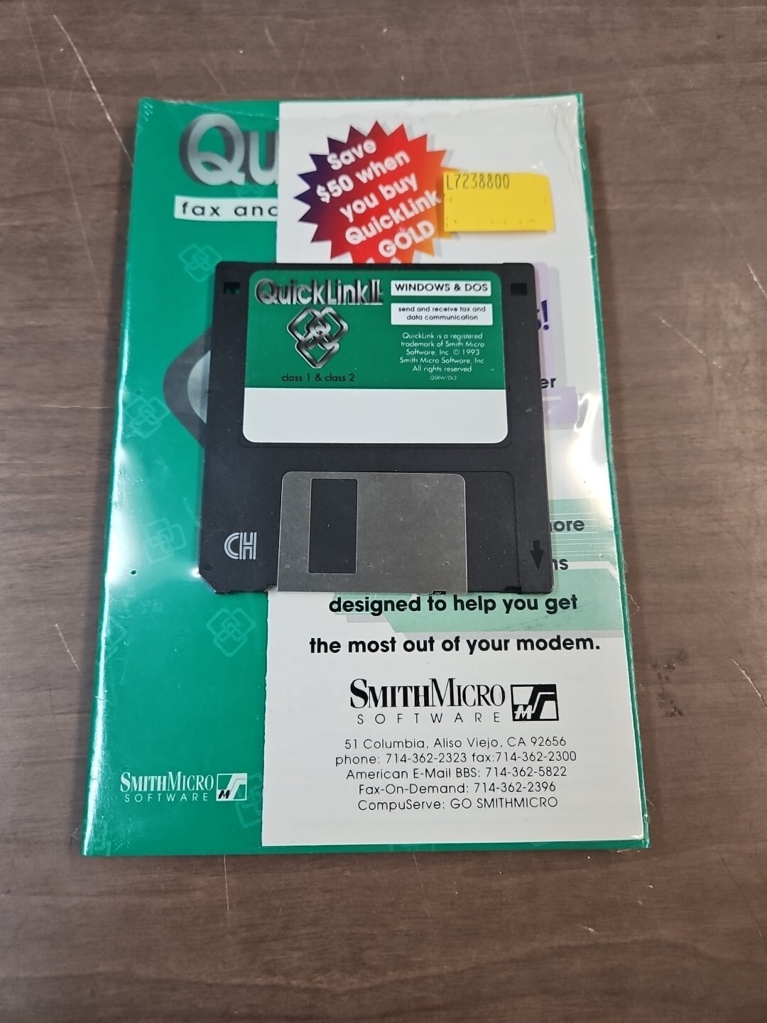 Vintage Quicklink II SmithMicro Fax and Telecommunications 1994 (Cdboxb)