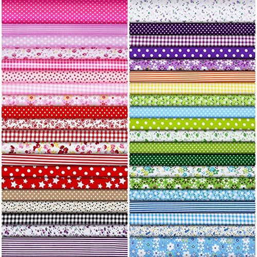 40 Pcs 10 x 10 Inches Cotton Fabric Bundle Squares Precut Fabric Multi Color