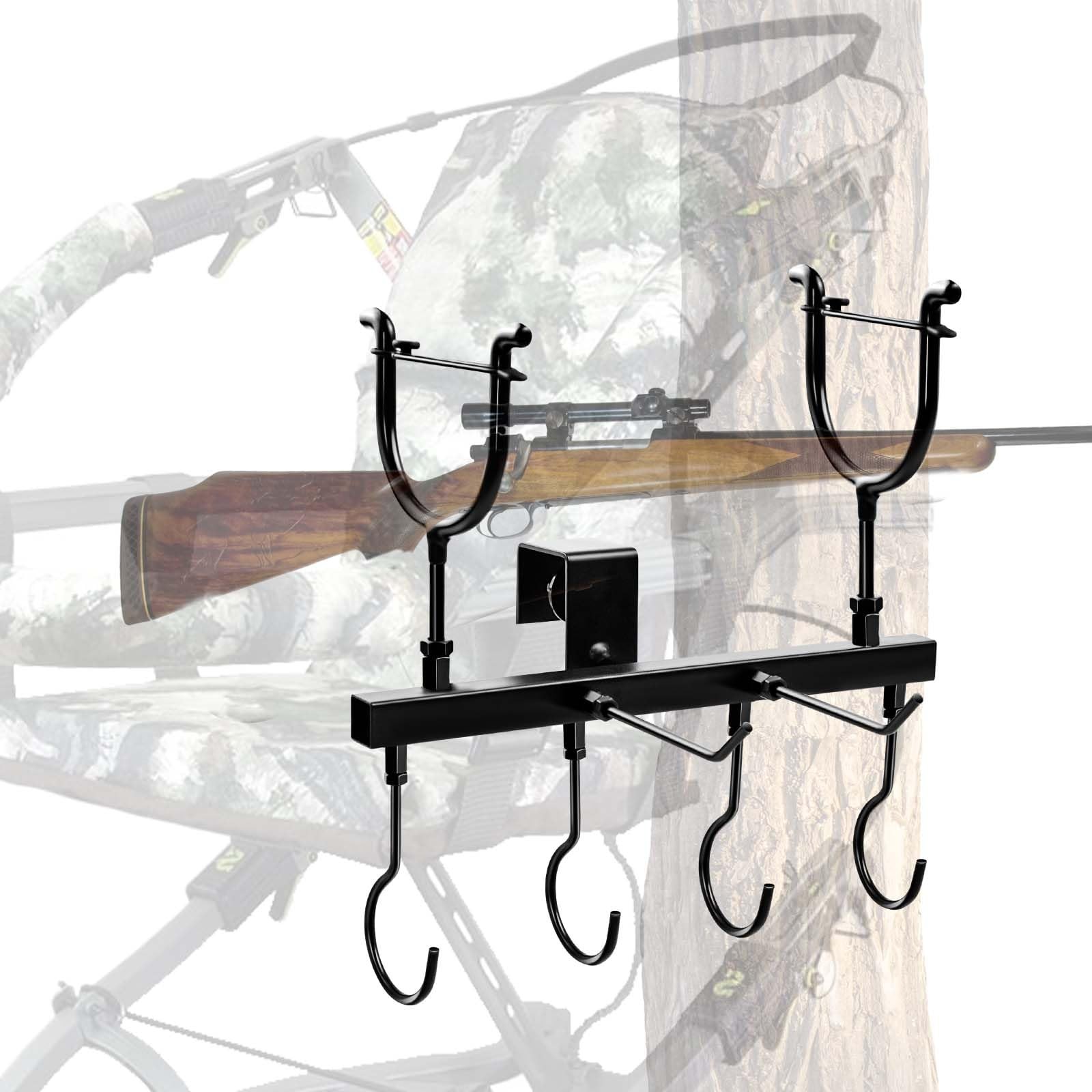 Metal Tree Stand Gun Holder, Rustproof Rest with 6 black