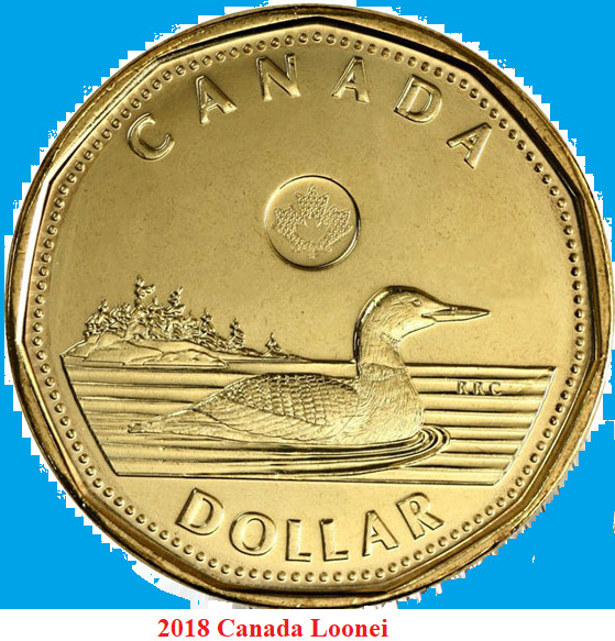 2018 Canada Classic Loonie One Dollar Coin. Mint UNC. $1 Loon