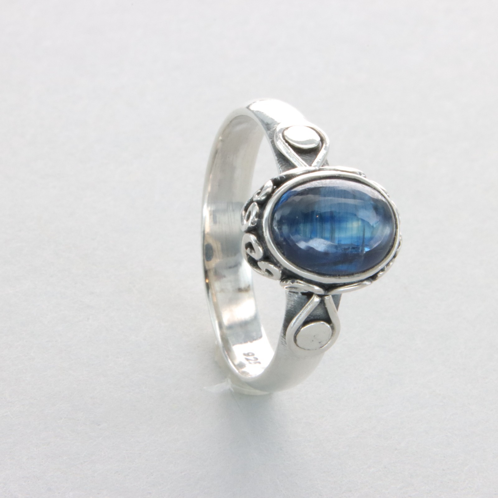 Oval Blue KYANITE Ring - 925 STERLING SILVER Natural Gemstone from Brazil #15e