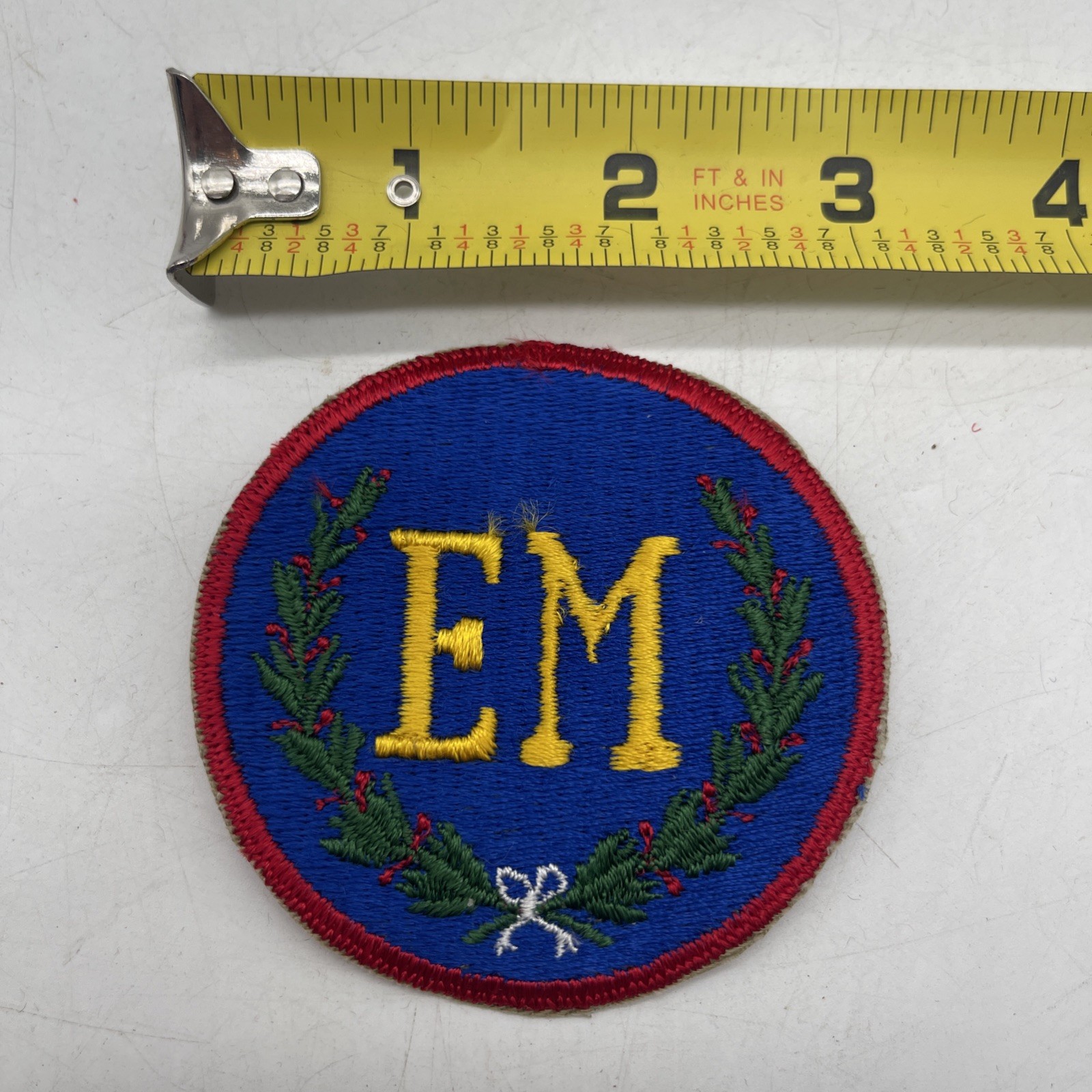 Vintage El Salvador Military Academy Patch EM  3” Round El Salvadoran Blue Cut
