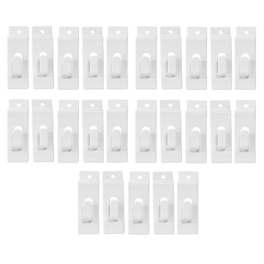 25Pcs White Single Notch Slatwall Hook Hooks Retail Display Metal Picture Hanger