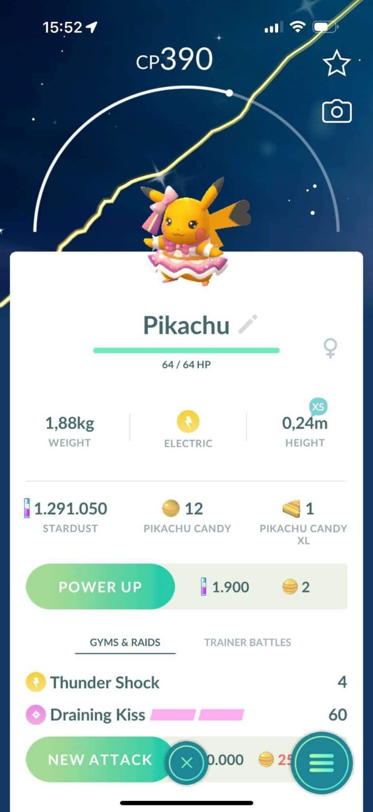 Shiny Pikachu Costume Pop Star popstar - TRADE - GO read description