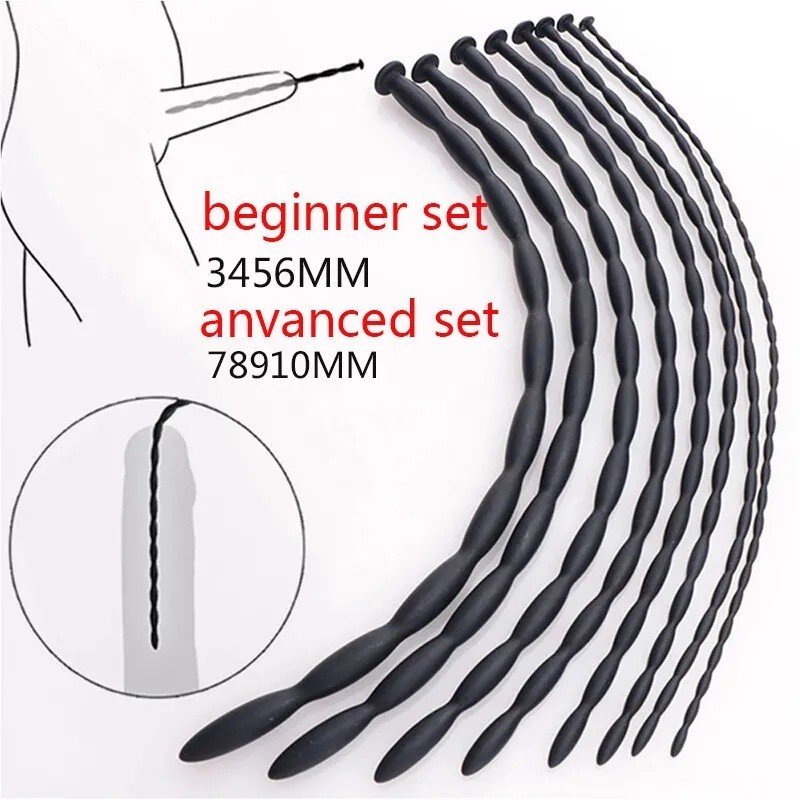 4pcs Male Silicone Sounding Plug Urethral Stretcher Dilator Enhance Stretching