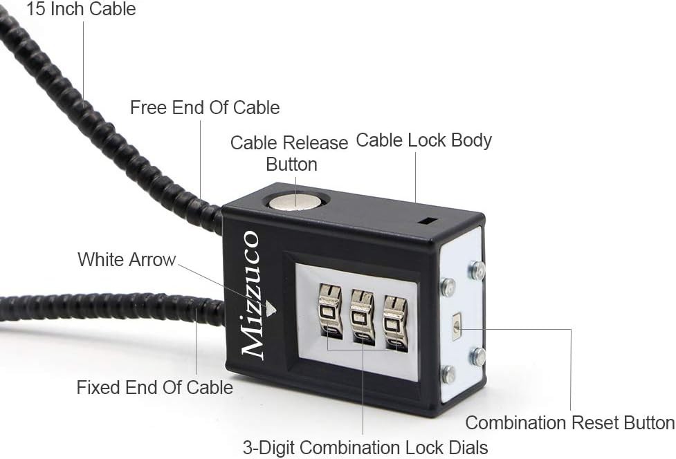 3-Digit Combination Trigger Lock & Cable Lock for Handguns, Rifles, Shotguns