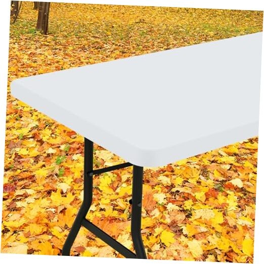 Rectangle Tablecloth, Elastic Fitted Flannel 72" x 36" (Rectangular) White