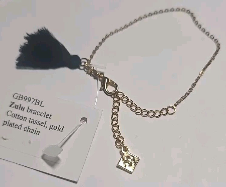 KATHERINE KARAMBELAS - Cotton Tassel Bracelet -New - w/tag - Gold Tone Bracelet
