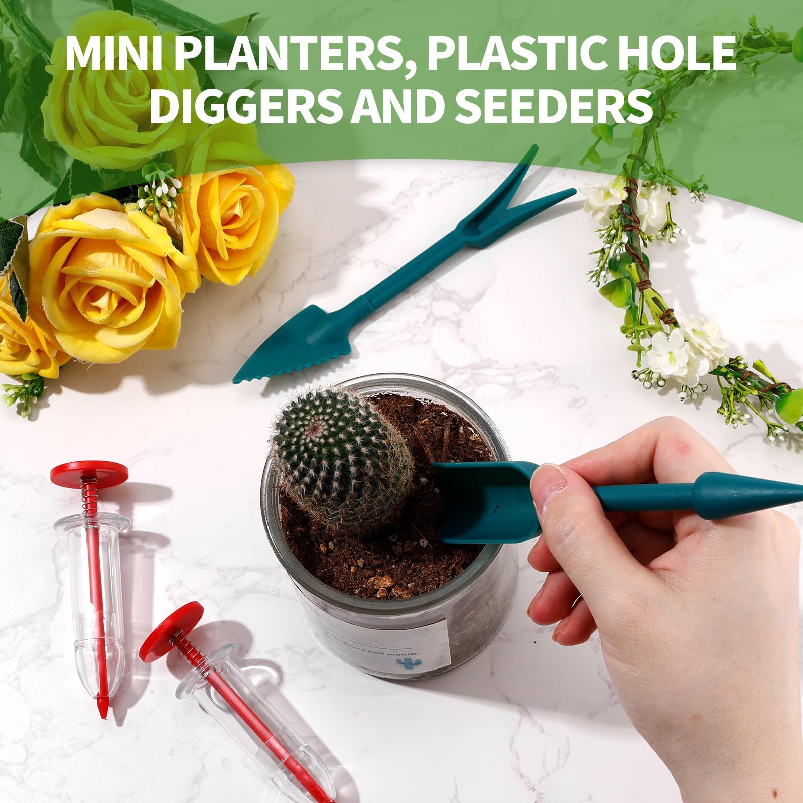12pcs Mini Handheld Seed Spreader Kit, Small Planter as shown in the picture