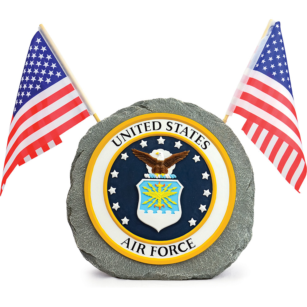 U.S. Air Force Garden Stone with Flags Geocentral (R35182)