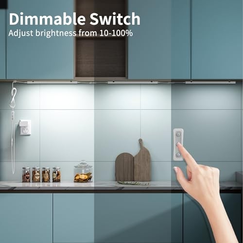 Dimmable Under Cabinet Lighting for Kitchen - 6 Pcs 12 6 Pack Daylight White