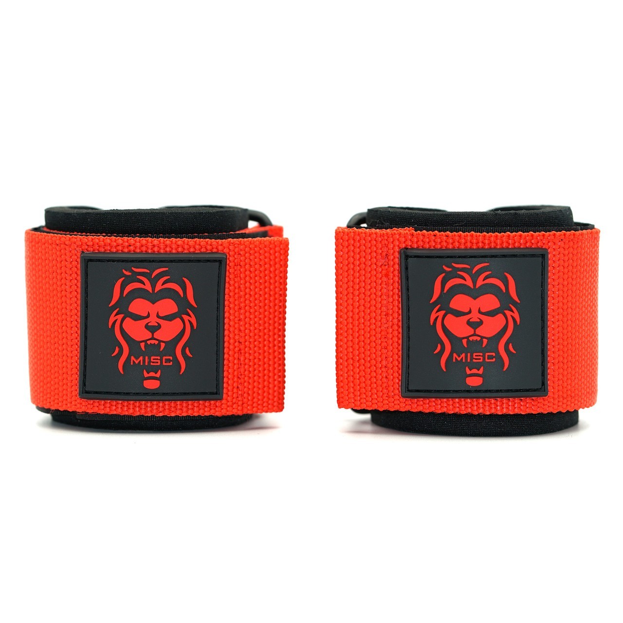 MISC BRANDS Wrist Wraps - Gym Training Weight Lifting Support Straps - Red