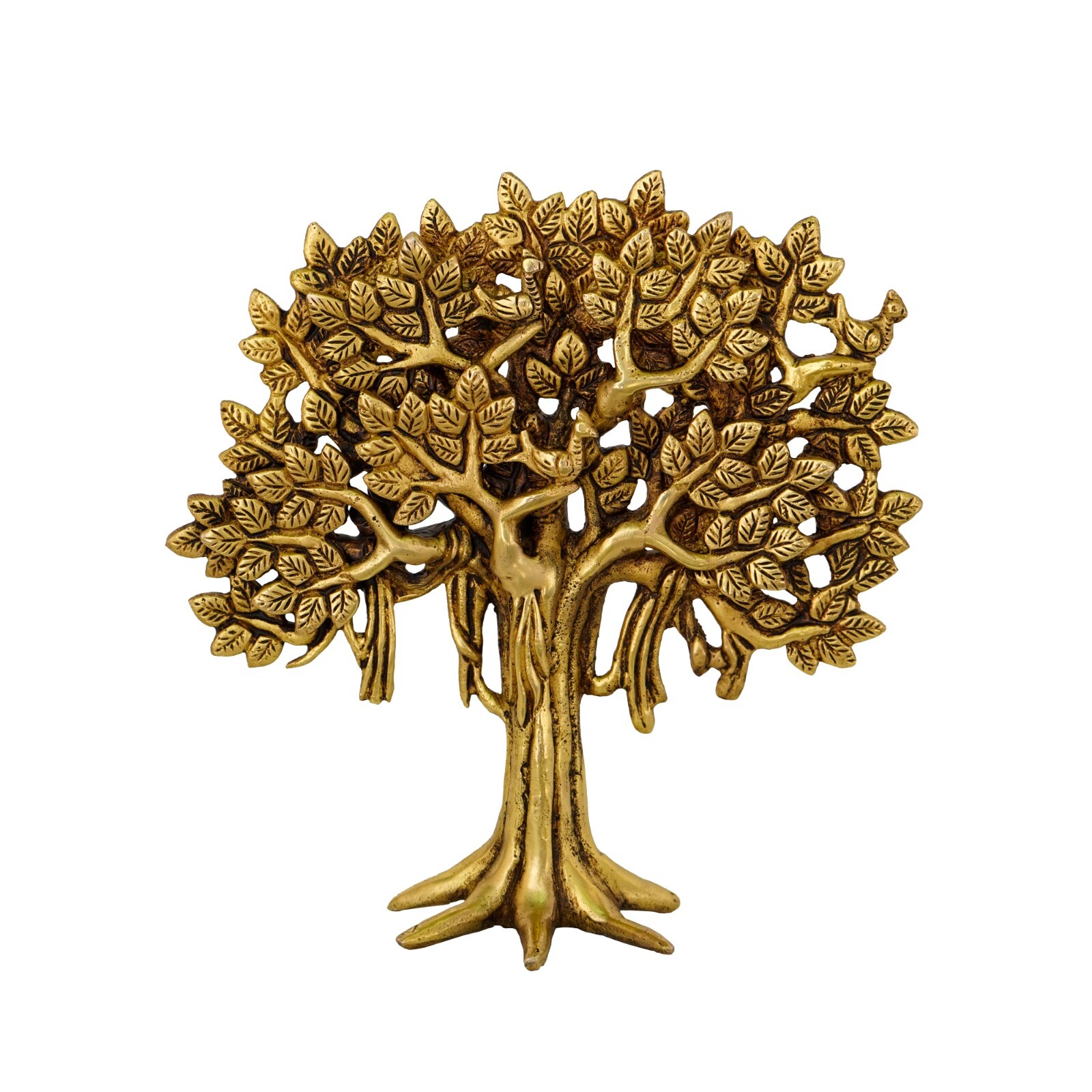 Handicrafts Brass Standing Tree Home Office Tabletop Showpiece 18.28 Cm