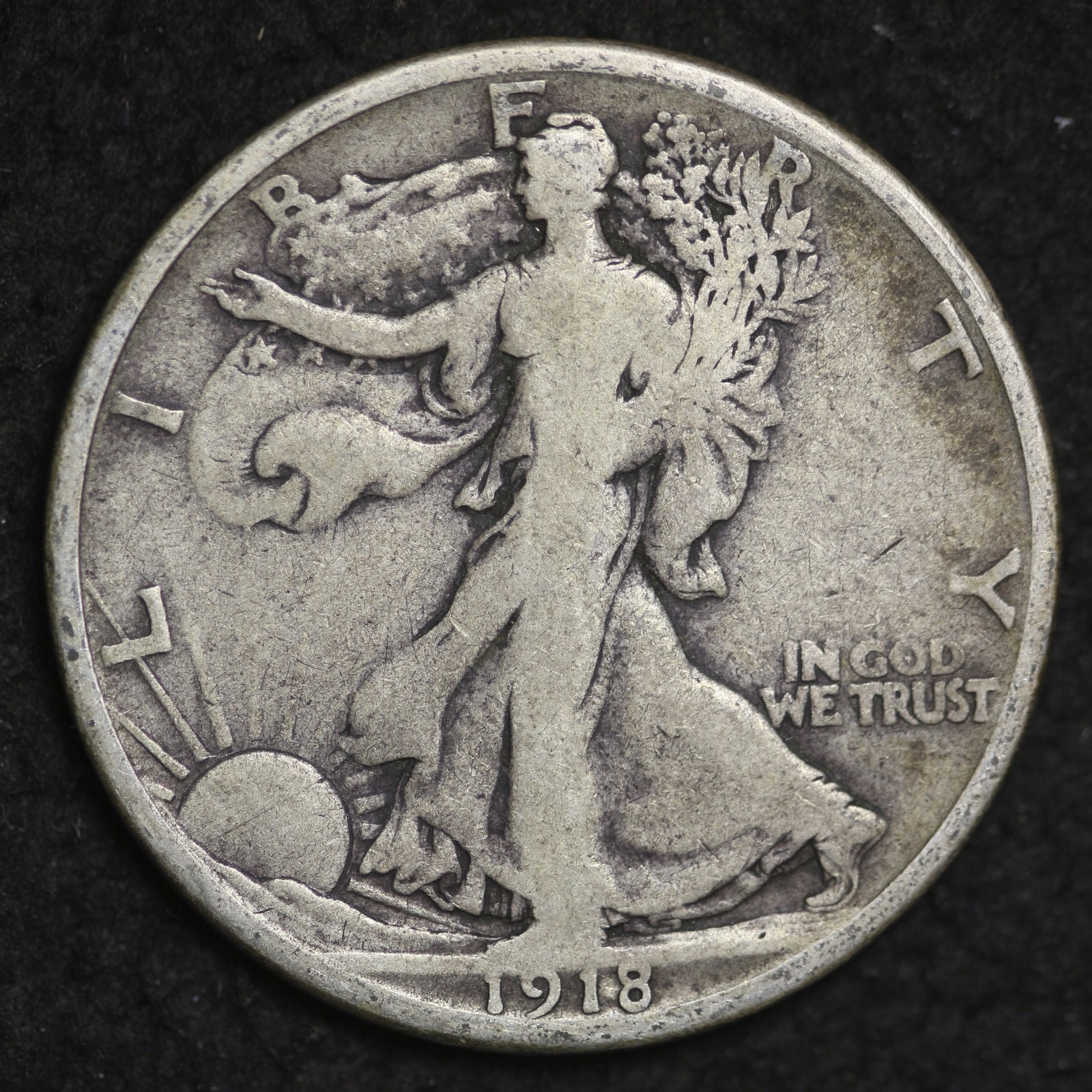 ** 1918-S Walking Liberty Silver Half Dollar NICE! FREE SHIPPING!