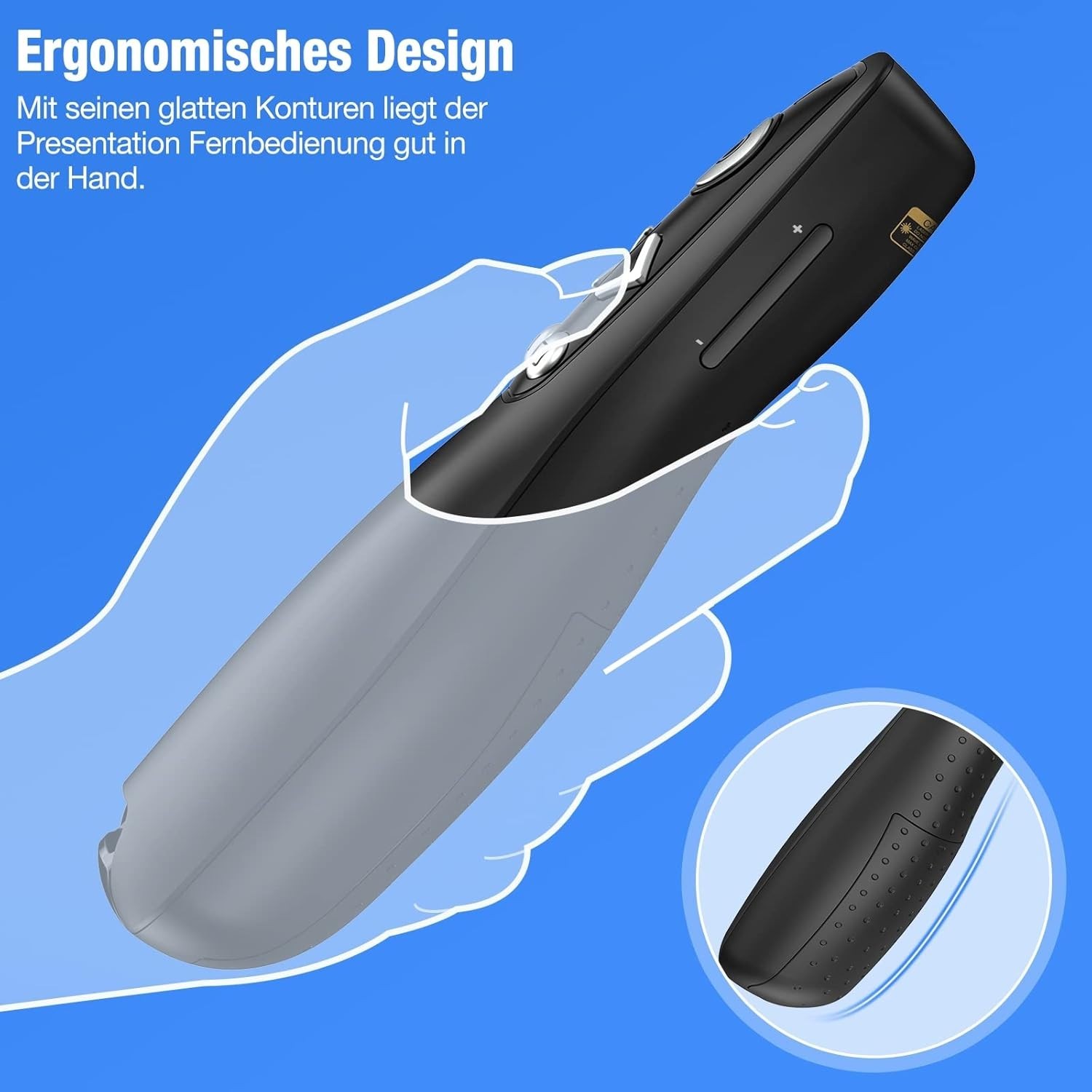 Hellcool USB C Presenter with Laser Pointer, 2.4 GHz Wireless PowerPoint