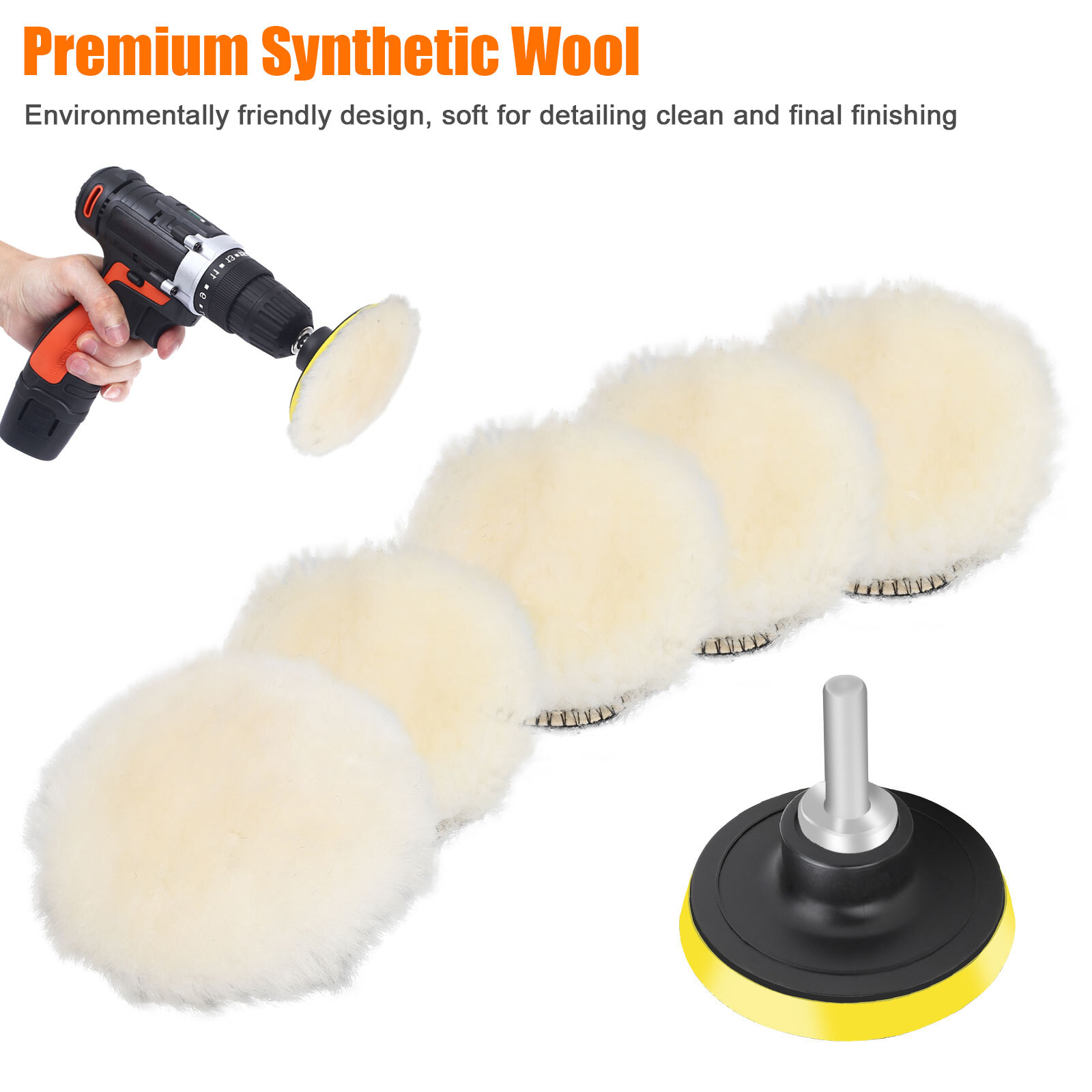 7pcs 3 Inch Car Buffing Polishing Pads for Drill Sponge Kit Waxing Foam Polisher