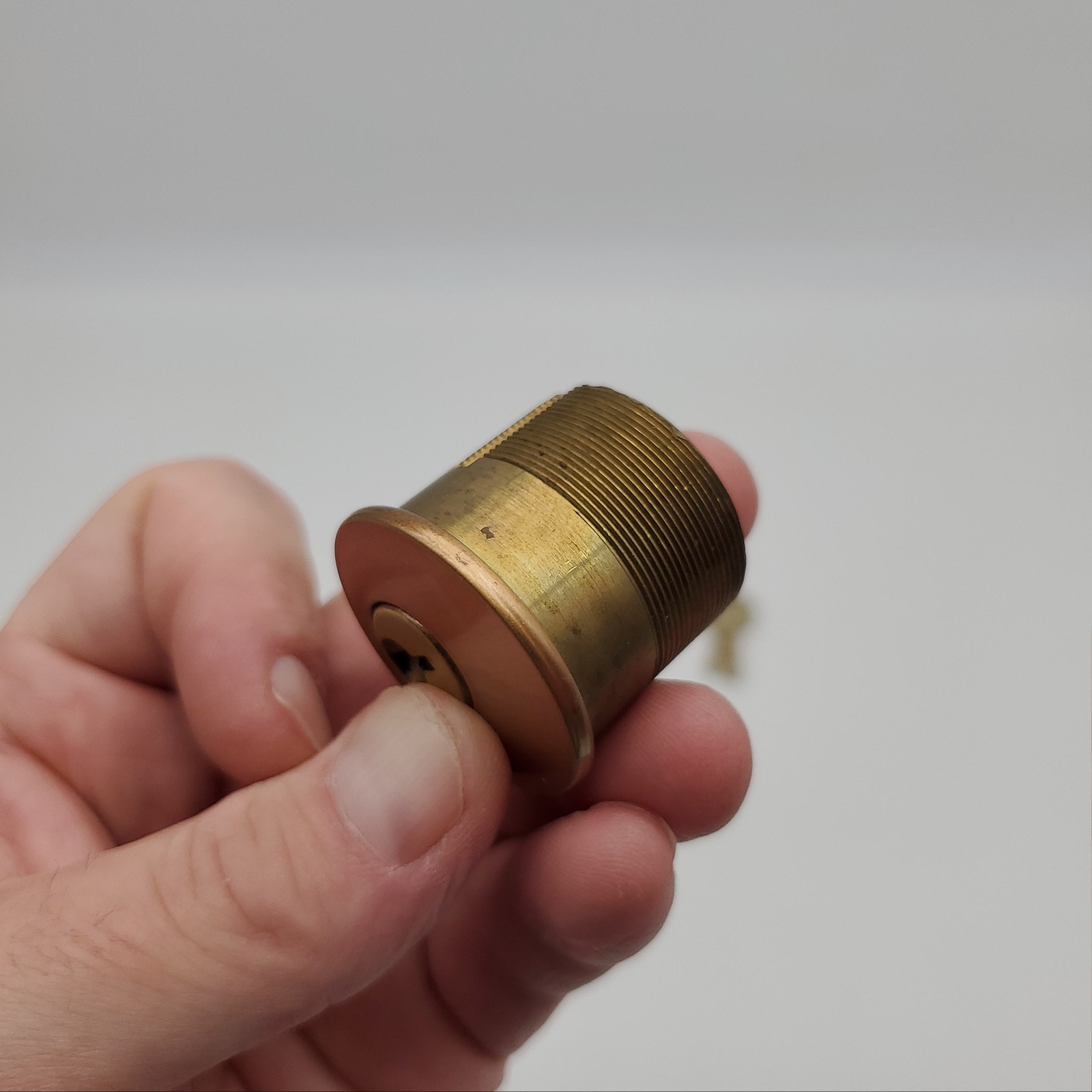 Falcon Mortise Cylinder 1-1/8" Length Satin Bronze # 985 E Keyway 5 Pin 9898 Cam