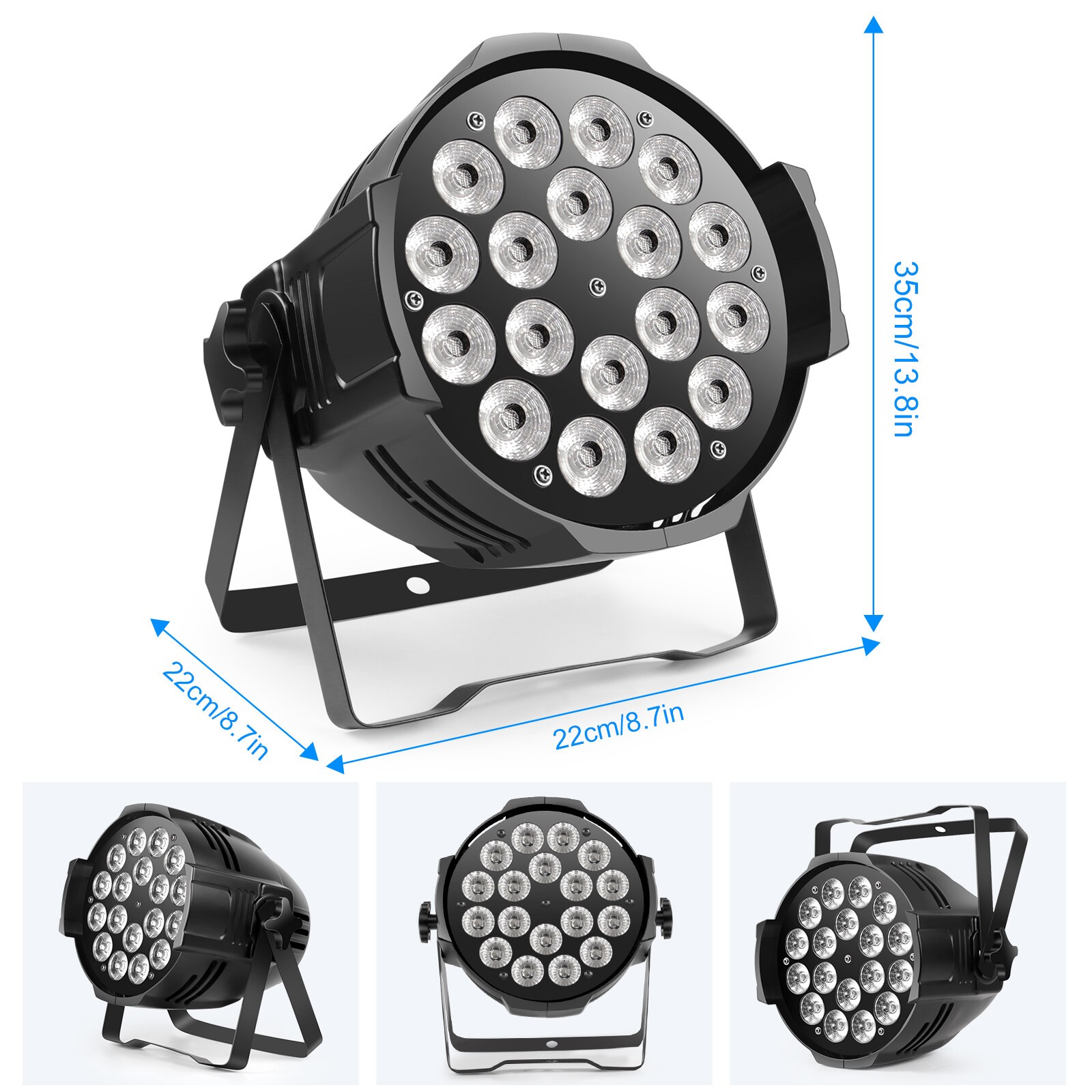 4X 270W 18LED PAR Lights RGBW Stage Light DMX512 DJ Disco Party Club Show Light