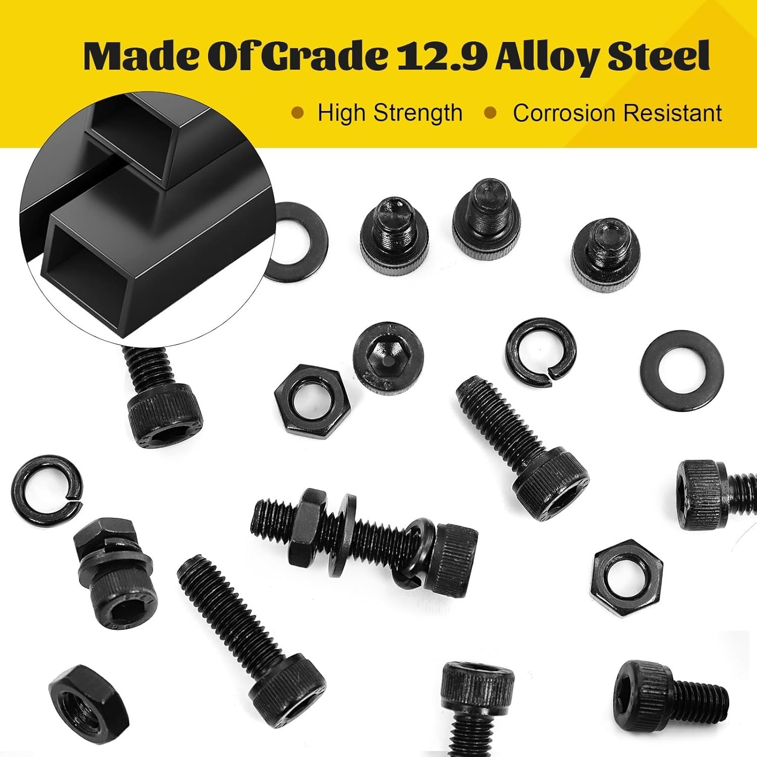 173PCS M6 Screws Assortment Kit - High-Strength Hardware for DIY Projects