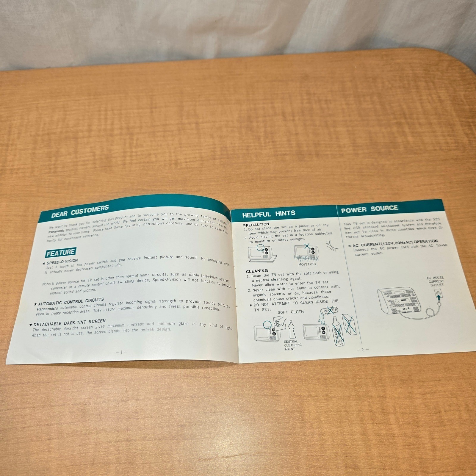 Panasonic Television AN-809 OPERATING INSTRUCTIONS