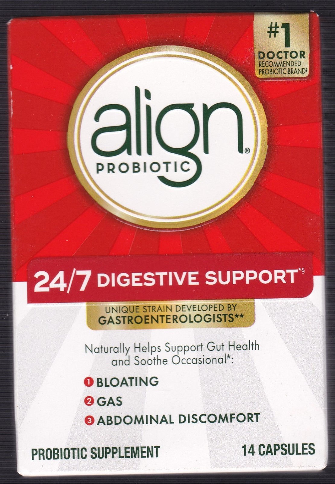 Align 24/7 Digestive Support Probiotic Supplement 14 Capsules EXP 10/2027