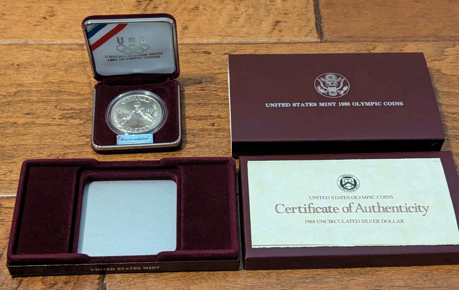 US Mint 1988-D Proof .900 Silver Dollar Olympic Commemorative Uncirculated Coin