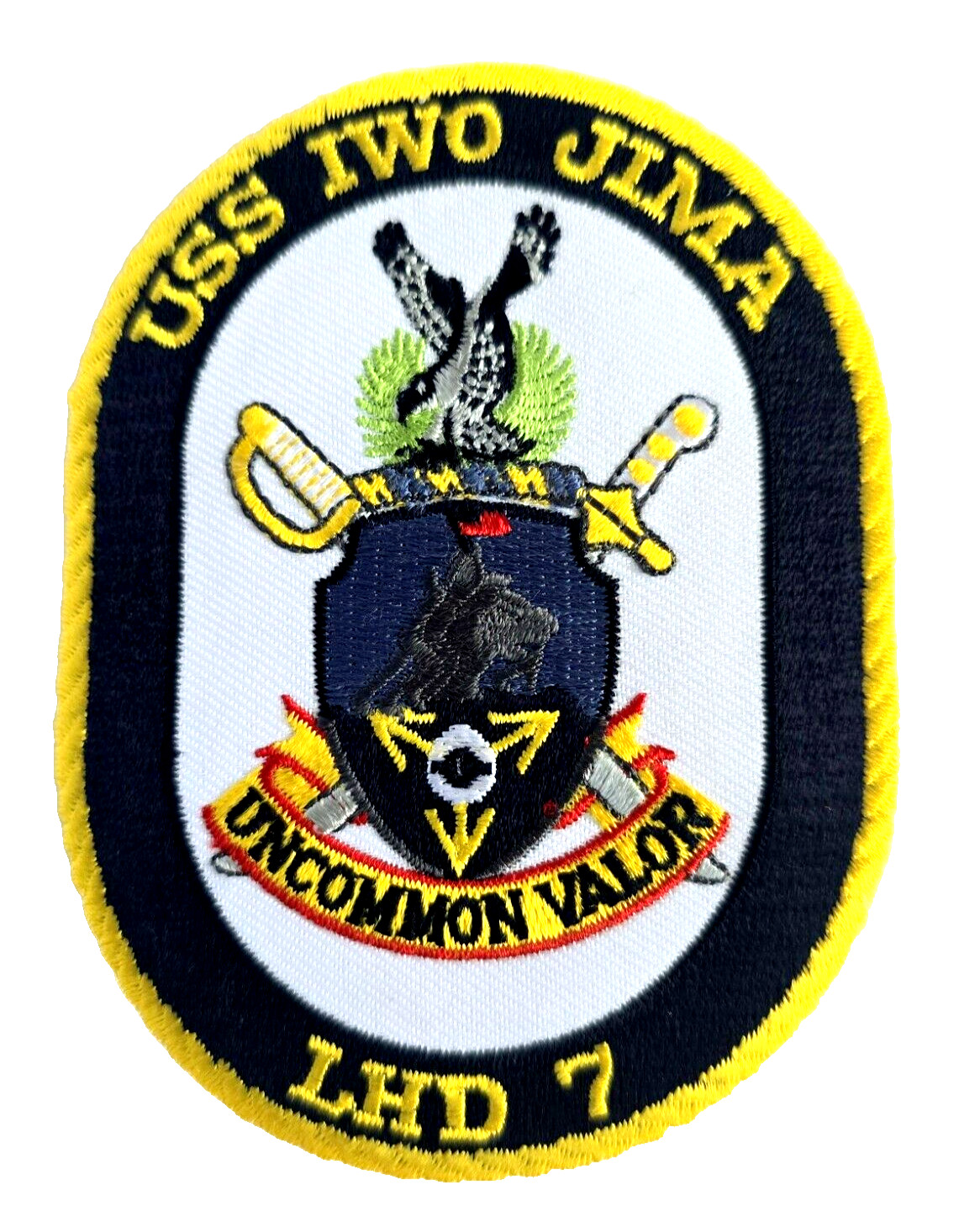 USS IWO JIMA  Patch LHD 7  USN Military Patch 4 inch x 3 inch