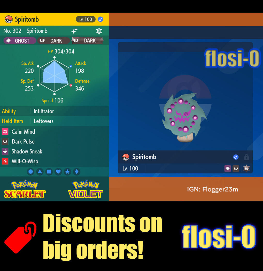 6IV Shiny Spiritomb Pokemon Scarlet and Violet