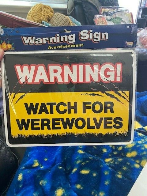 Watch for Werewolves - Watch For Vampires Halloween Sign Decor New!!!