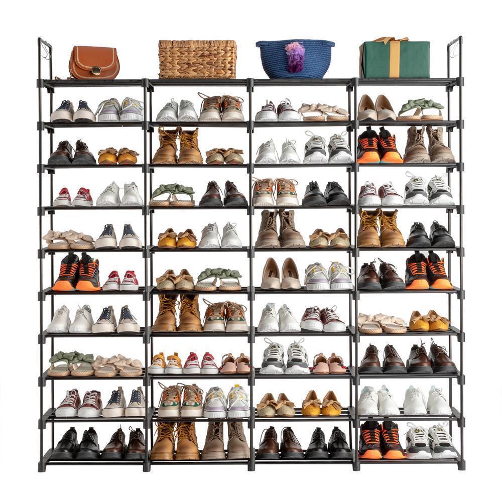 Shoe Rack Organizer 10-Tier 80Pair Entryway Stackable Bag Shoe Cabinet Rack
