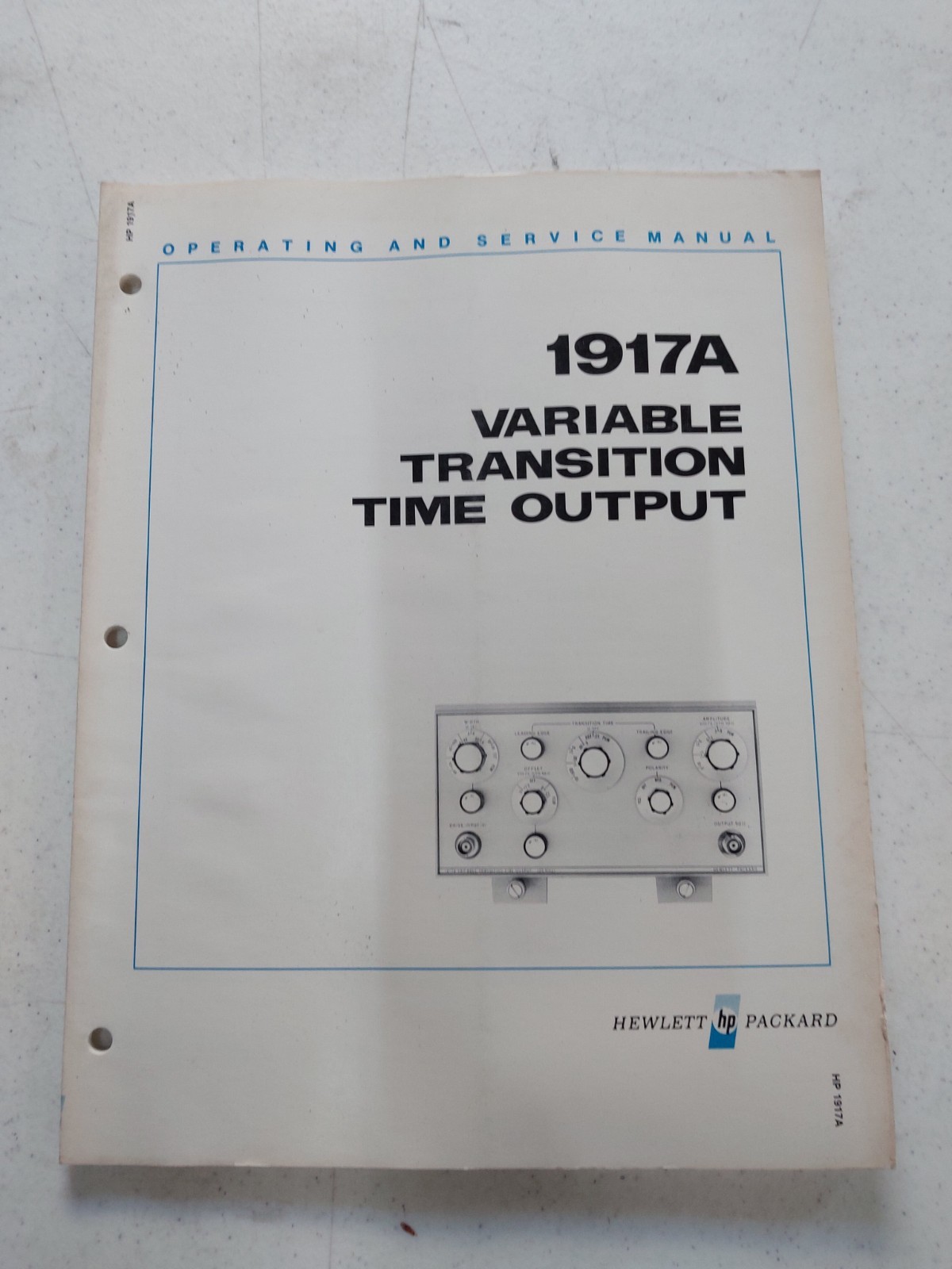 HP 1917A variable transition time output operating and service manual 90907