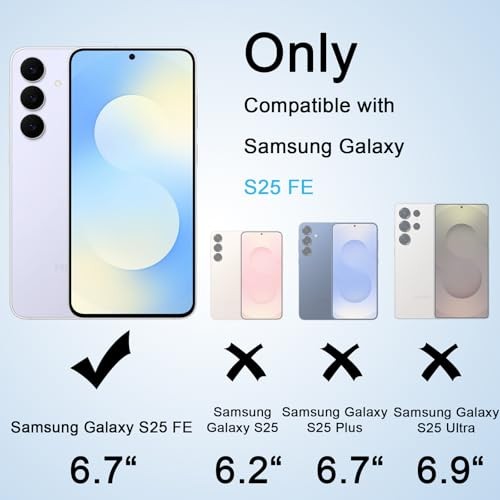 Screen Protector Compatible with Galaxy S25 FE 5G, [4+4 Pack] Camera Lens
