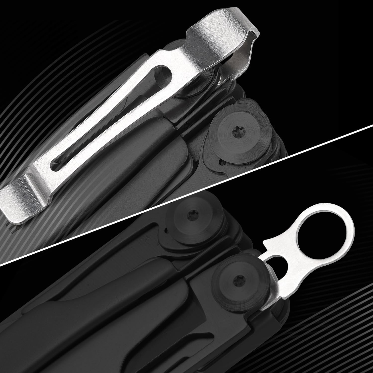 Quick-Release Pocket Clips + Lanyard Ring Set Stainless Steel Quick Release
