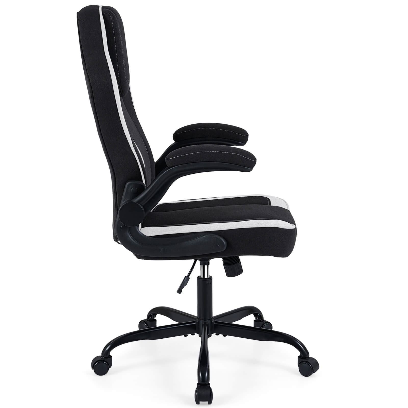 Office Chair w/90° Flip-up Armrests, Adjustable Height & Rocking Function,Wheels