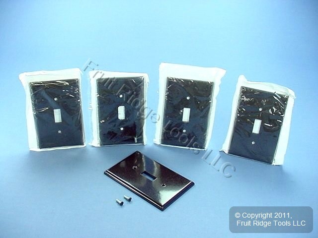 Leviton 80501 Brown 1-Gang Toggle Switch Plastic Midway Wallplate Covers 5-pack